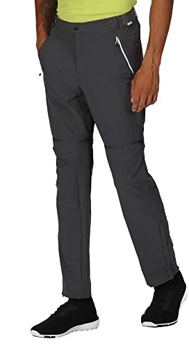 Regatta Herren Mountain Zip Off Wanderhose, Dunkelgrau/Schwarz, 32 W / 32 L