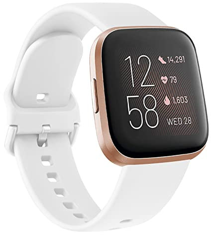 Yisica Armband für Fitbit Versa 2 / Versa Lite - Sport Ersatzarmband für Damen und Herren (Weiß)