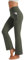 Friptspyg Hose Damen Flared Leggings V High Waist Schlaghose Elegant Jogginghose Stretch Yogahose mit Taschen Sporthose, Armee Grün M