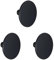 WENKO Wandhaken Melle Schwarz - Haken zum Schrauben, Polyresin, 8 x 4.5 x 8 cm, Schwarz (Packung mit 3)