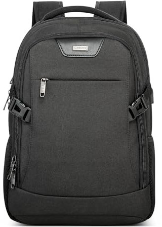 DEEVORCA Mode Herren Rucksack Anti-Diebstahl 15.6 Zoll Laptoptasche mit USB Ladeanschluss Schulrucksack für Reisen Business Arbeit Täglich wasserdichte Tagesrucksack für Männer Schwarz