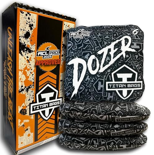Titan Bags Dozer Cornhole Bags – 15,2 x 15,2 cm ACL PRO genehmigter Cornhole Sitzsack für Turniere – vielseitig und langlebig, professioneller Maislochbeutel, ideal für Indoor/Outdoor Wurfspiele