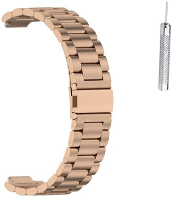 JYMYI 18mm Armband Strap for Casio SGW-300H / SGW-400H / MRW-200H Watch Band, Stainless Steel Wristband Smartwatch Replacement Bracelet for Casio W-735H / W-800H / AE-1000W Watch Strap (rose gold)