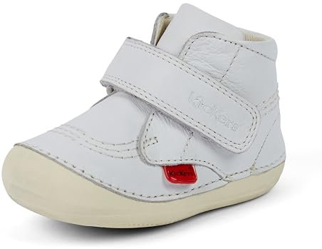 Kickers Softer Hi Boots | Soft Sole | Easy Fasten | Comfortable | Cushioned, Stivali Unisex-Bimbi 0-24, Bianco, 0 UK Child