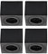 Sweet Led 4x Deckenspots Aufputz flach 50mm Aluminium Aufbauspots schwenkbar 80x80mm 230V Aufbaustrahler - schwarz gebürstet, eckig