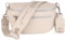 MIRROSI® Damen Bauchtasche Umhängetasche 27x14,5x8cm Damen, Made in Italy, aus Echtleder Tasche Echtes Leder, Brusttasche, Crossbody Bag,Bohemian Style (1 Tasche 2 Gurte) (Beige Liebling)