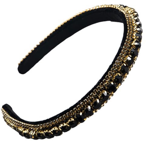 scicent Haarreif Rutschfeste Stirnband Haarschmuck für Damen Mädchen Modische Haarreifen Strass Dünne Haarschmuck Hochzeit Retro Kristall Haarband Alltägliche Dekoration - 27308