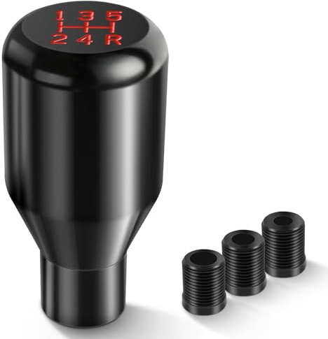 DREAMIZER Schaltknauf 5-Gang Universal Schalthebeladapter Manueller Metall Schaltknaufhebel mit 3 Adaptern 8 mm 10 mm 12 mm