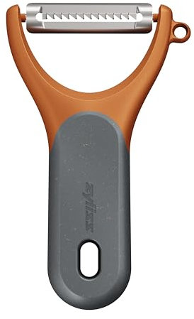 Zyliss Eplucheur à Julienne, Lame Dentelée Acier Inoxydable, Manche en Paille de Blé écologique, Passe au Lave-Vaisselle, Garantie 5 Ans
