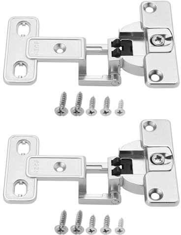 VGOL 2 Juegos de Bisagras de Puerta de 250 Grados Aleación de Zinc ángulo Grande Armario Engrosamiento Accesorios con 10 Tornillos (distancia Del Orificio 30 Mm Y 50 Mm Ancho 64 Mm Y 52 Mm)