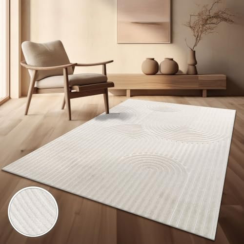 TT Home In-& Outdoor Teppich Wetterfest Balkon Küche Wohnzimmerteppich Boho Motiv Regenbogen Optik Skandinavisch Unifarben, Größe:60x100 cm