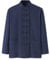 Chemise en lin à manches longues pour homme - Chemise chinoise traditionnelle - Coupe droite - Veste légère - Boutonnée - Décontractée - Chemise décontractée - Chemise pour homme - Loisirs, Marine, L