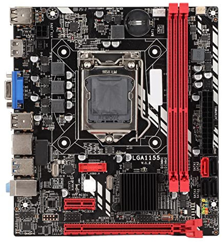 Placa Base DDR3, Placa Base de Computadora B75M, Admite CoreI7 I5 I3, Tarjeta de Red 1000m, Interfaz Multimedia VGA y HD, Potencia Estable, Factor de Forma Compacta de ATX