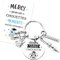 Kit de Cadeau Maître Porte Clé Breloques Maître Super Chouette Porte Clef Pendentif et Carte Voeux Enveloppe Cœur Remerciement de Cadeau Maitresse École Fin d'Année Graduation