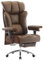 Efomao Big and Tall Office Chair 200KG with Foot Rest, High Back PU Leather Executive Chair with Adjustable Padded Armrests, Lumbar Support for Home or Work, Heavy Duty Computer Chair, BROWN