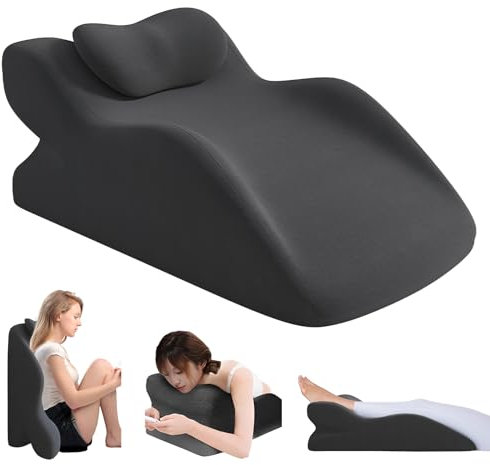 JAOGAUS Cojín de lectura para cama y sofá, cojín ergonómico para espalda, espuma viscoelástica, cojín de cuña para espalda y cuello, cojín de apoyo para piernas con funda lavable, para relajarse