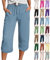Generisch Schwarze Leinenhose, Warehouse Deals Angebote B Ware, Musselin Hose 3/4 Leinenhose Sommer Kurze Hosen Sommerhose Leicht Caprihose Culotte Dreiviertel Strandhose