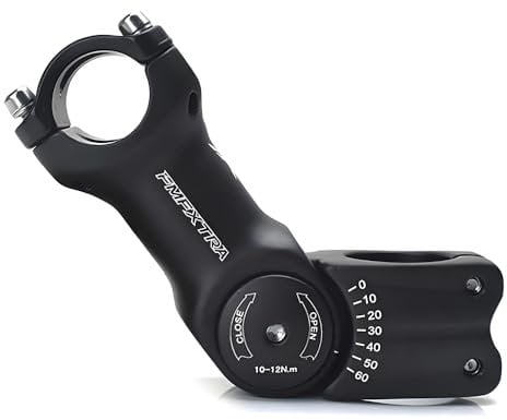 Verstellbarer MTB Vorbau 25.4mm 31.8mm, ±60 Grad Aluminiumlegierung Fahrradvorbau Riser, Kurze Lenkervorbauten für Mountainbikes, Rennrad, BMX, Radsport (25,4 x 110 mm)