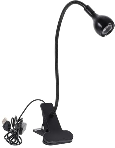 HOMSFOU Lámpara de Escritorio LED con Clip Ajustable Protección Cuello Flexible USB para Lectura y Estudio Luz Cálida Ahorro Energía para Oficina y Dormitorio