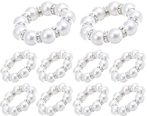 Gwtdtoad Perlen - Halter | 10 Stücke Perlen Bänder für Landhaus Deko Hochzeit Restaurant Feier - Festliches Dinner Partyschmuck
