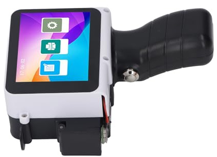 CHICIRIS Impresora de Inyección de Tinta Portátil, Máquina de Impresión de Inyección de Tinta de 12,7 Mm Pantalla Táctil HD para Código de Barras Etiqueta de Fecha Número de Lote Sin cartuch