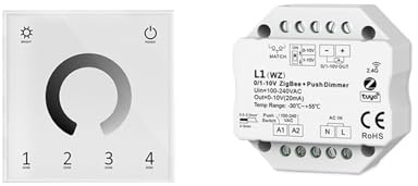 SSDXFJZR 1PCS/1SET 0/1-10V Zigbee 3.0 Smart AC Push LED Dimmer Switch Module 110V 220V APP Voice Control Wall Mounted Touch Remote(L1(wz) T11w)