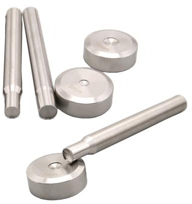 Vibsky Nieten-Einstellwerkzeug für Doppelkappennieten, 6 mm, 8 mm, 10 mm, Stanz- und Sockel-Handwerkzeug-Set (8 mm)