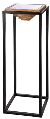 GILDE Deko-Säule Moorea aus Metall - quadratisch - braun/schwarz - Höhe 91cm x Breite 30cm - Säule