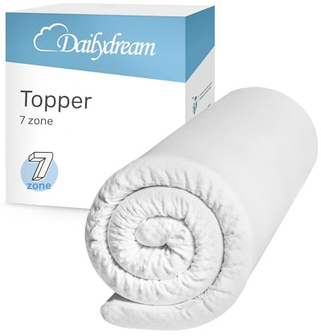 Dailydream 7-Zonen Topper 120x200cm aus Kaltschaum, 6 cm hoch