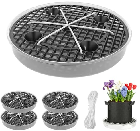 CEWROM 4 Stück Selbstbewässernder Stofftopf Untersetzer, Füße für Blumenkübel Außen, Pflanztopf Self Watering Plant Pot für Innenbereich Bonsai Außenbereich Schale Garten Pflanzkübel, 30 cm
