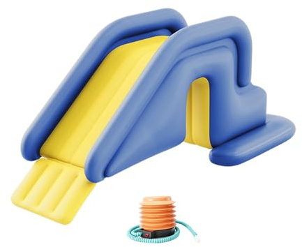 Yunmeryker Aufblasbare Rutsche mit Einfachem Aufbau Verbreiterte Wasserrutschbahn Aus PVC Praktische Kinderkletterrutsche mit Wasserfüllbarer Stabilisierung, Blau