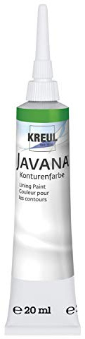 KREUL 815920 - Javana Seidenmalerei Konturenfarbe für Stoffe, 20 ml Tube mit Feinspritzdüse, grün