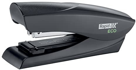 Rapid ECO Tacker, kleines und leistungsstarkes Heftgerät aus recyceltem Kunststoff, für zu Hause, Büro oder Schule, Teil der ECO-Reihe, schwarz, 24812701