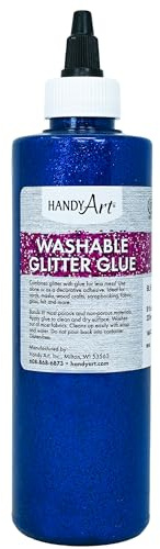 Handy Art by Rock Paint 8oz Washable Glitter Glue - Blue