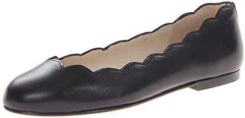 French Sole FS/NY Women's Jigsaw Ballet Flat,Black Leather,9.5 M US