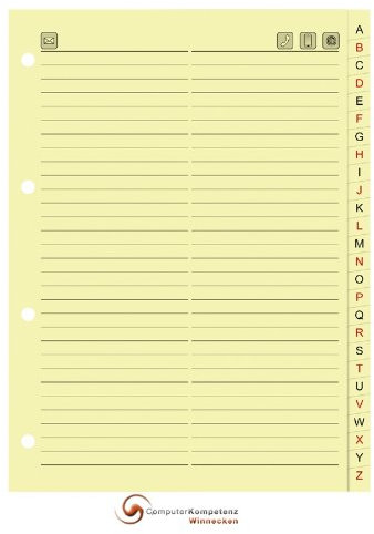 Brunnen Adressbuch Ersatzeinlagen Telefonregister 4-Loch für Telefonringbuch A5 chamois