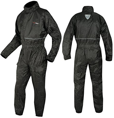 A-Pro – Traje de lluvia para moto, mono impermeable, negro, talla L