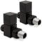 Straight Black Square (Cubic) Valves for Radiators & Towel Rails