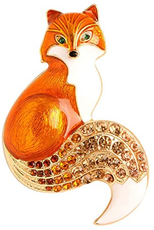 Oshhni Lustige Emaille Brosche Strass Pins Tier Casual Schmuck Broschen Legierung Mehrfarbig für Rucksack Dekoration Kleidung Frauen, Orange