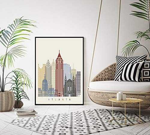 Atlanta skyline poster Papel Fotográfico 8x10 Inches