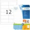HERMA 5056 Universal Etiketten, 25 Blatt, 97 x 42,3 mm, 12 pro A4 Bogen, 300 Stück, selbstklebend, bedruckbar, matt, blanko Papier Klebeetiketten Aufkleber, weiß