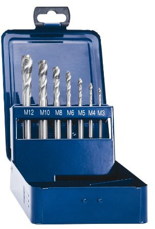 Exact 10366 Eventus Maschinengewindebohrer Sortiment HSS, 35°RSPI, M3-M12, 7-teilig