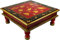 GURU SHOP Bemalter Kleiner Tisch, Minitisch, Blumenbank - Maritim Rot/schwarz, 16x38x38 cm, Kaffeetische & Bodentische
