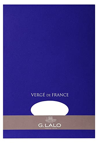 G.Lalo 12750L Schreibblock Vergé de France (perfekt für Ihre Einladungen, säurefrei, DIN A4, 21 x 29,7 cm, 50 Blatt, 100 g) extra weiß