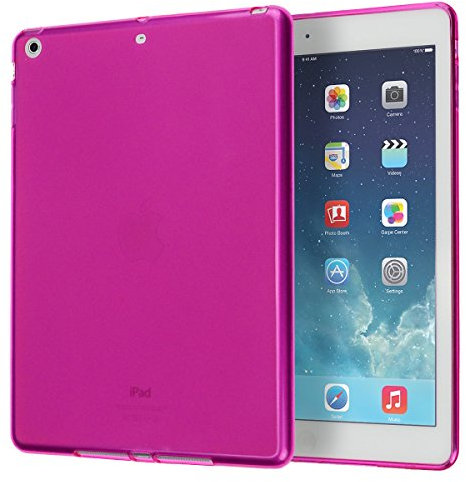 doupi PerfectFit Funda Compatible con iPad Air (1. Gen.) A1474 A1475 A1476 TPU Ligero Estuche Protección, Rosa
