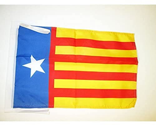 BANDERA de la COMUNIDAD VALENCIANA INDEPENDENTISTA 45x30cm - BANDERINA REGIONALISMO VALENCIANO - SENYERA VALENCIA 30 x 45 cm cordeles - AZ FLAG