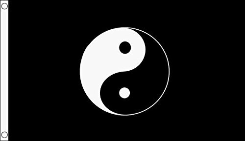 Yin Yang (Black), Flagge, 152 x 91 cm, Frieden, chinesische Symbolflagge, 2 Ösen
