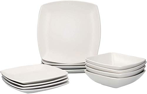 Creative Tops Service de Table Raven 12 Pièces en Céramique, de forme Carré, pour 4 Personnes - Blanc