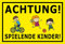 Melis-Folienwerkstatt Schild - Spielende Kinder - 60x40cm | 3mm Aluverbund - S00040-036-C - 20 Varianten