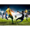 murando - Papier peint panoramique inspirant 450x315 cm - Revêtement mural décoration salon - Design moderne - Bleu vert beige - Gens nuit football personnages léger herbe adolescent i-B-0051-a-a